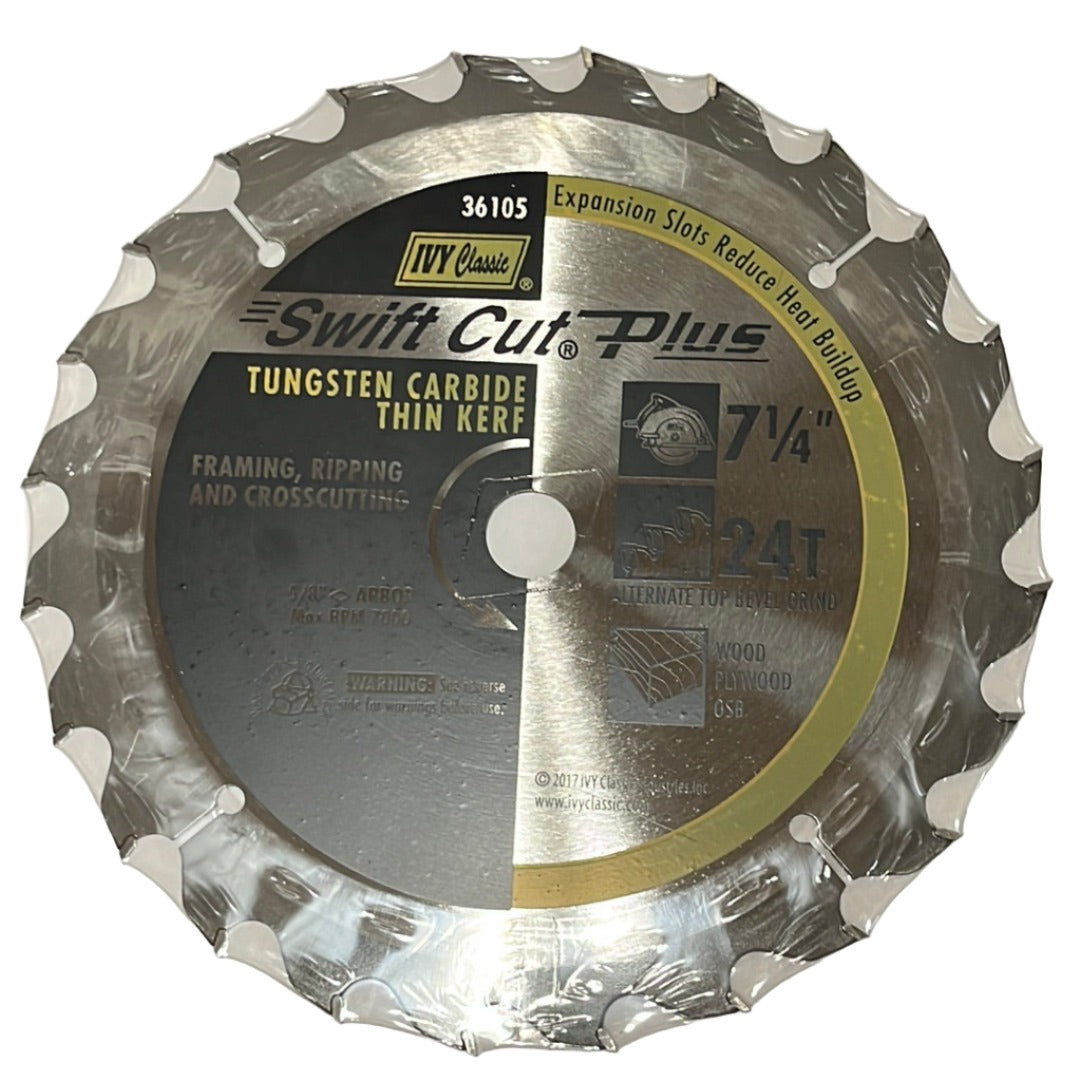 Carbide Circular Saw Wood Blade Wood 7.25" x 24tpi