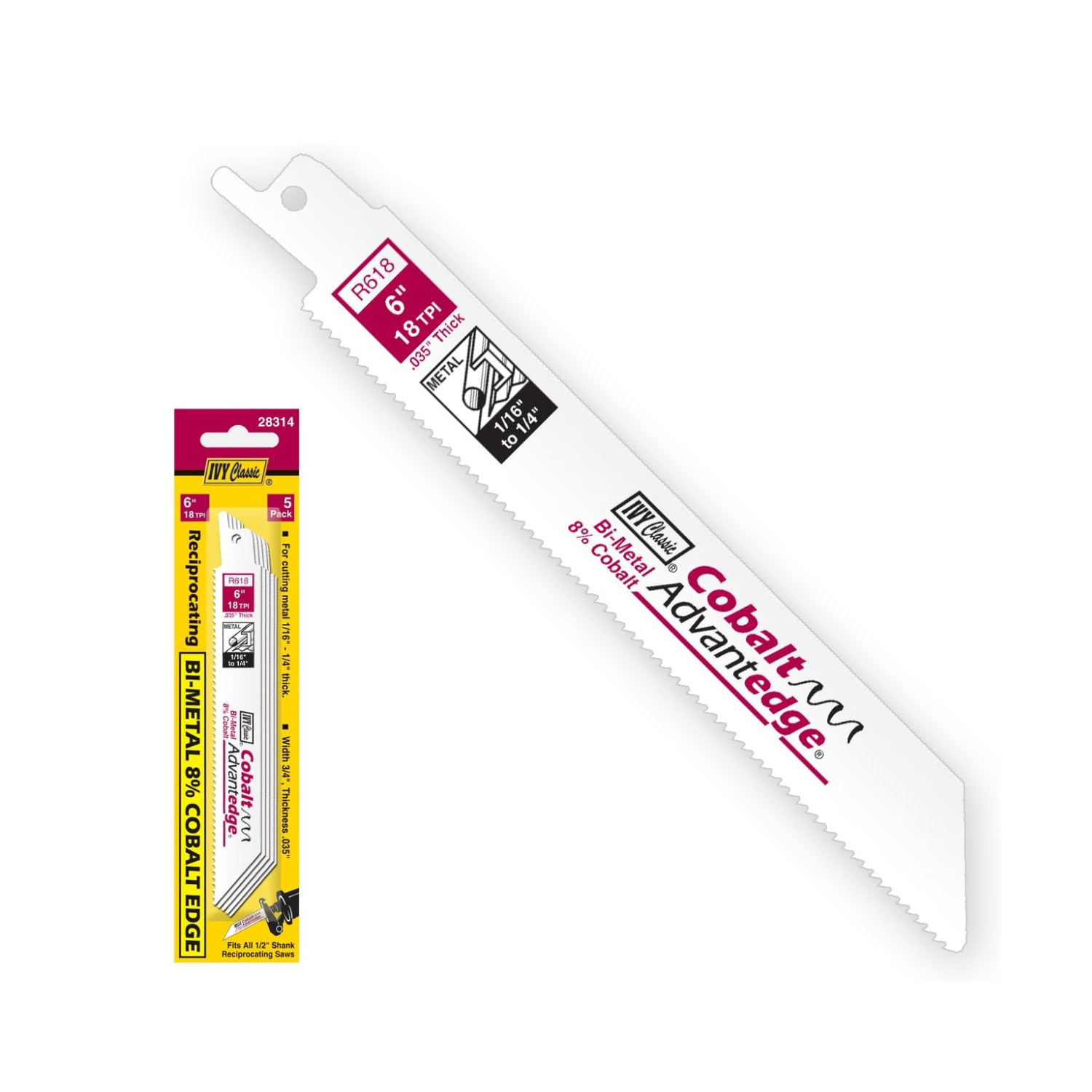 Ivy Classic 6" Reciprocating Metal Cutting Saw Blade 18tpi