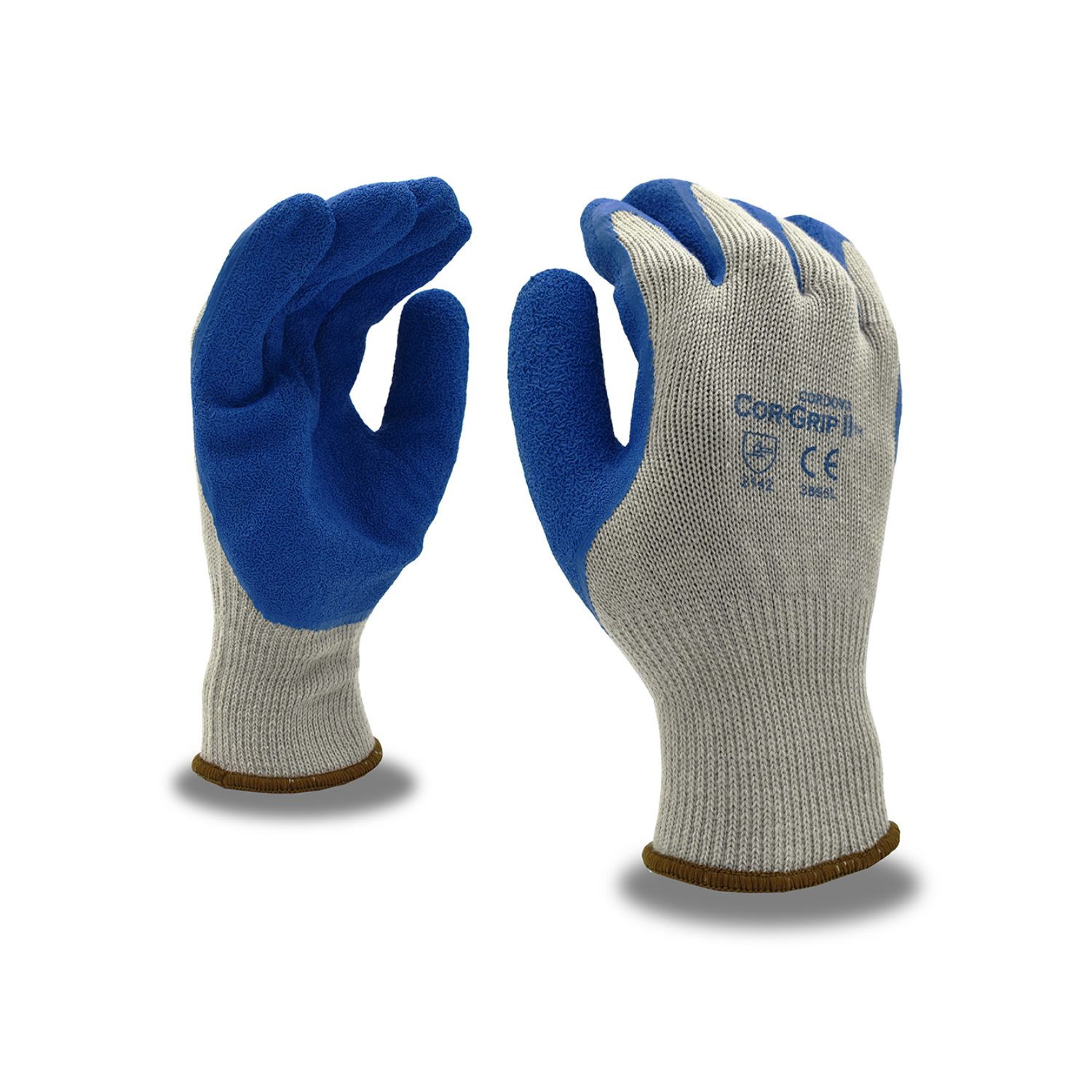 Cor-Grip II Premium Blue Crinkle Latex Palm Glove - Large