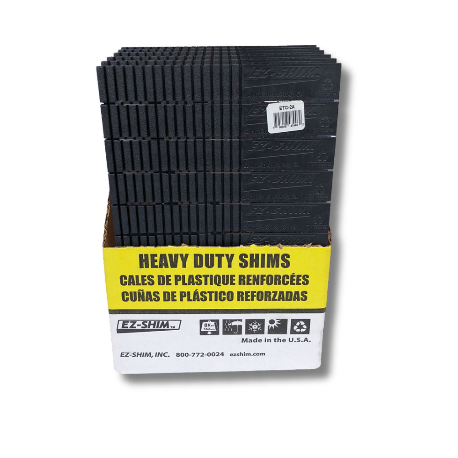 EZ-Shims Heavy Duty Plastic Shims - ETC 2—1A—Cut case, 36 sheets of 10 shims