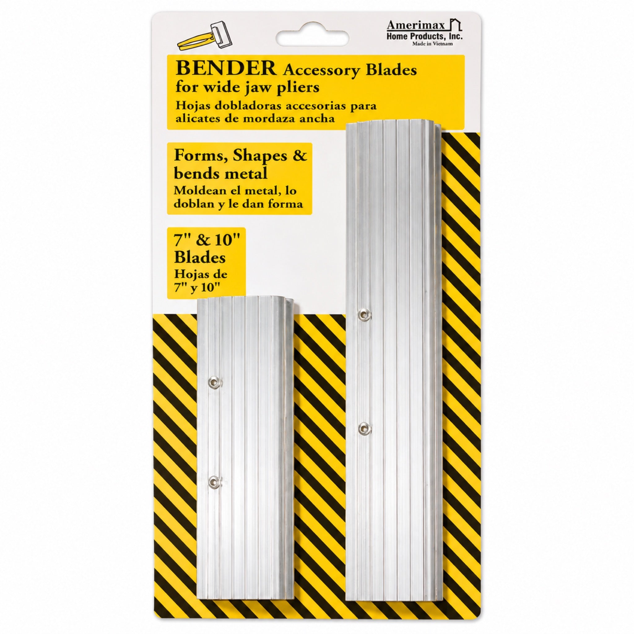 Amerimax Metal Bender Accessory Blades Set With 7" & 10" Blades for Seam Metal, Custom Trim, Flashings