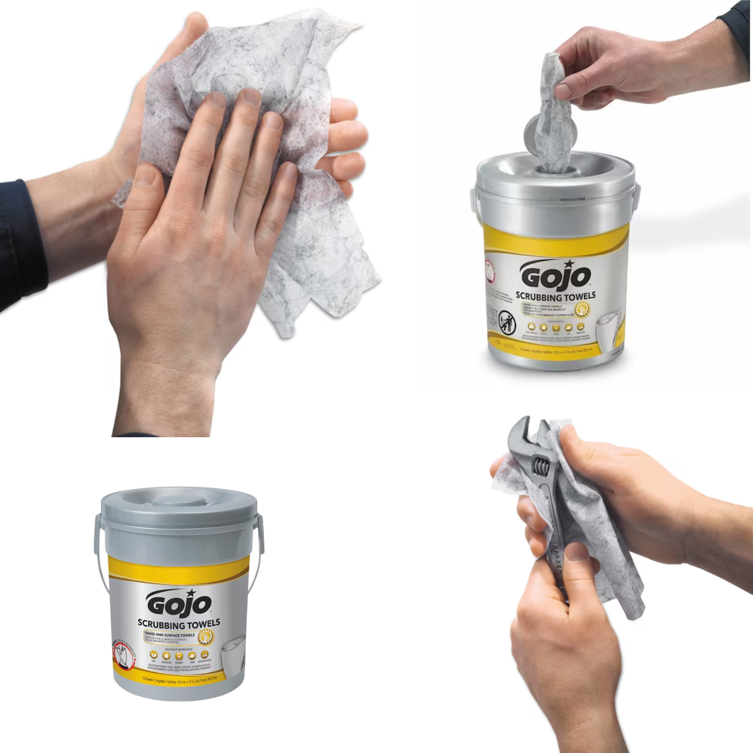 GoJo Scrubbing Towels 72ct for Hands, Tools, & Equipment
