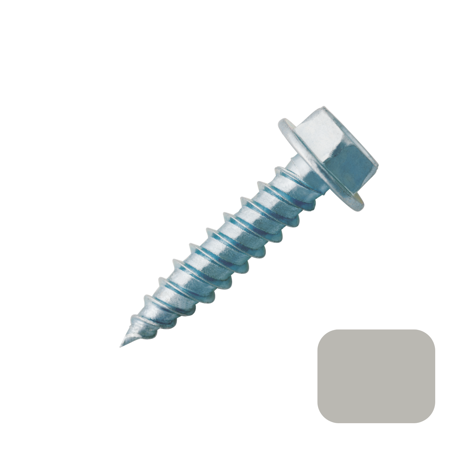 Self Piercing Stainless Steel "Zip" Screws 1/4" Hex Head - #7 x 1/2" Sterling Grey (100/bag)
