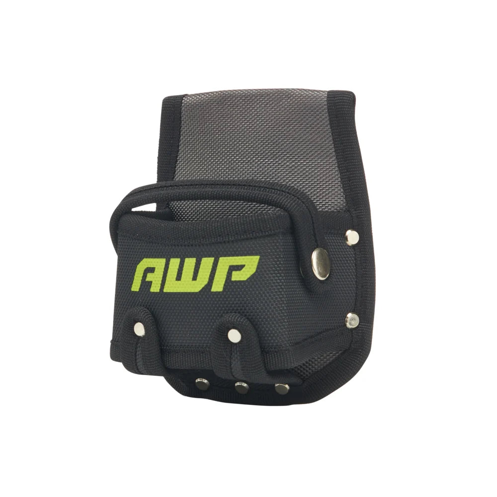 AWP Tape Measure Pouch with Metal Belt Clip and Tunnel Loop, Tool Belt Accessory