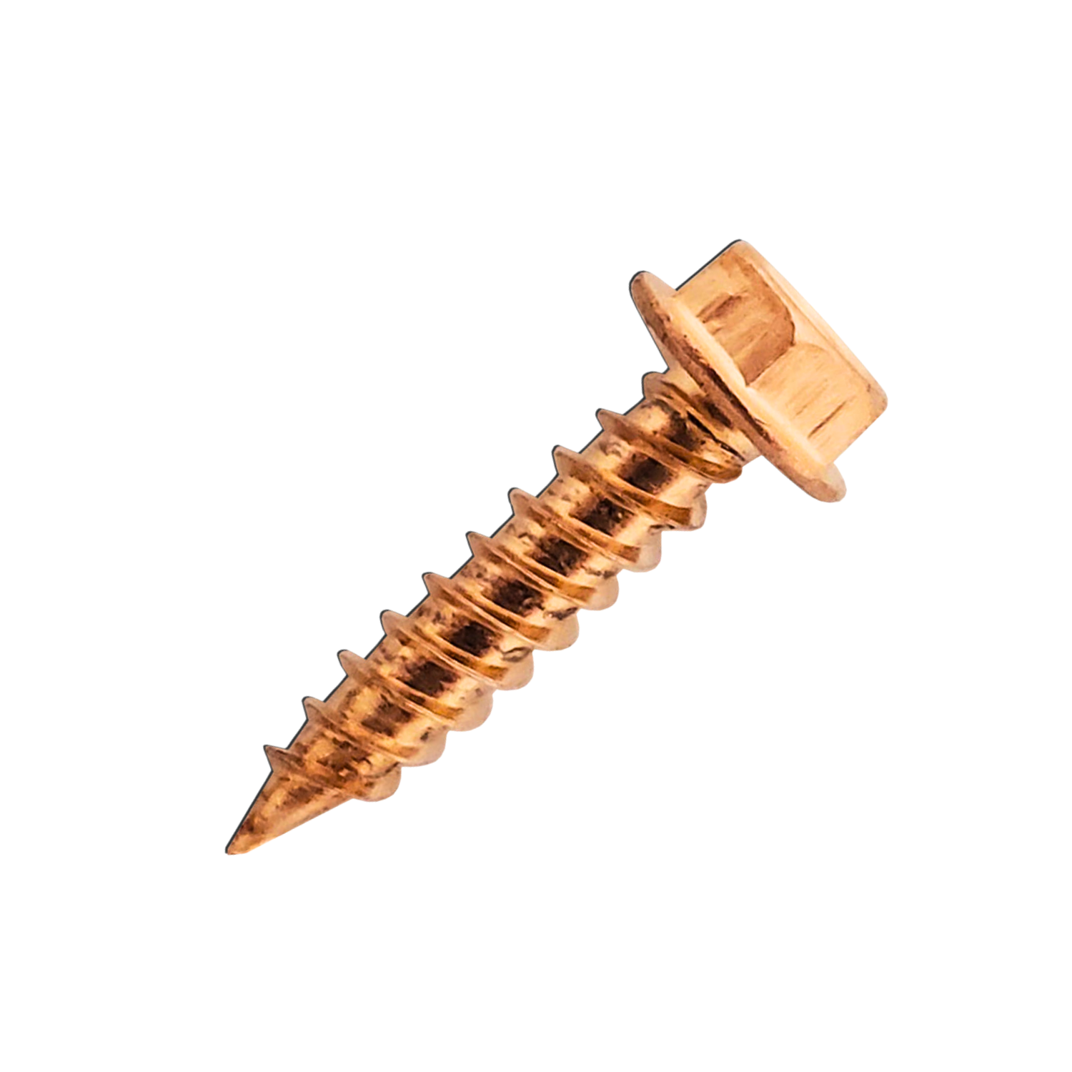 Self Piercing "Zip" Screws 1/4" Hex Head - #8 x 1/2" Brass Style (100/bag)