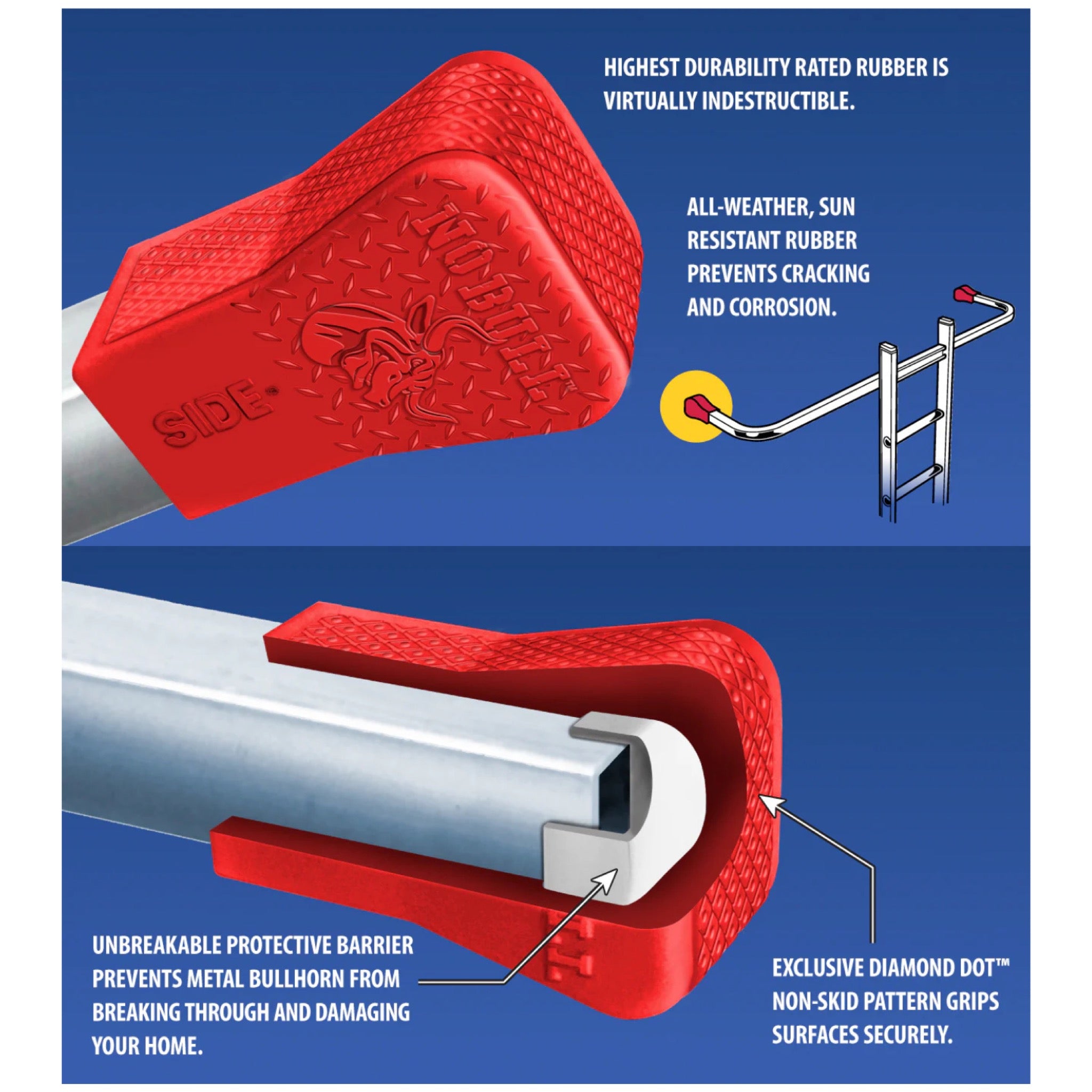 NO BULL™ Bullhorn Ladder Stabilizer Bumpers (2-Pack)