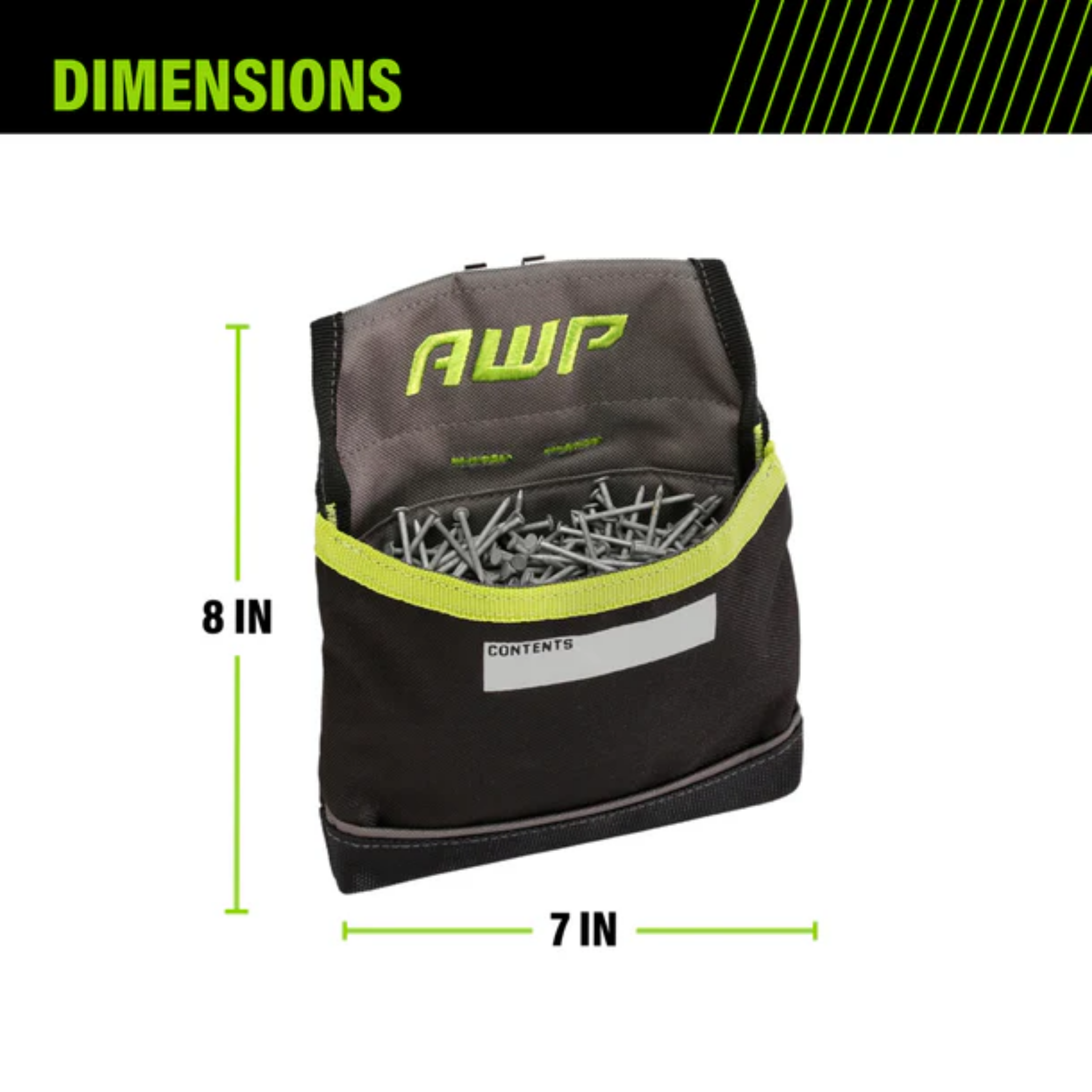 AWP TrapJaw Clip-on Fastener Tool Pouch with Spring-Loaded Closure for Zip Screws, Nails, Tools, etc.