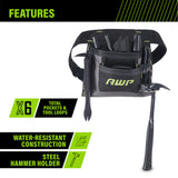 AWP Handyman 6 Pocket Tool Apron with Steel Hammer Holder