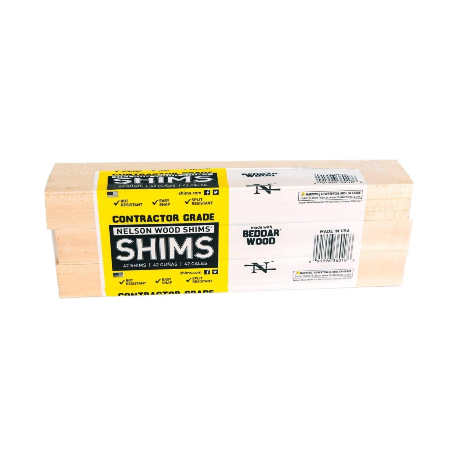 Nelson Beddar Wood Contractor Shims Bundle – 12" (42 Shims)