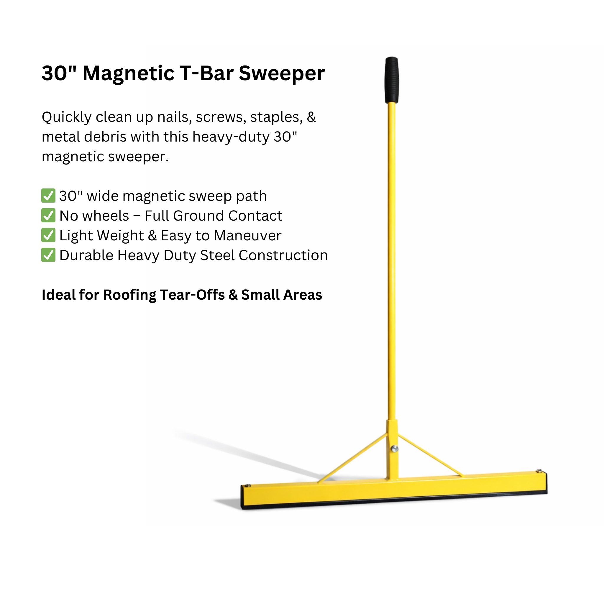 Magnetic Sweepers – Heavy Duty Steel for Nail/Screw/Staple Cleanup