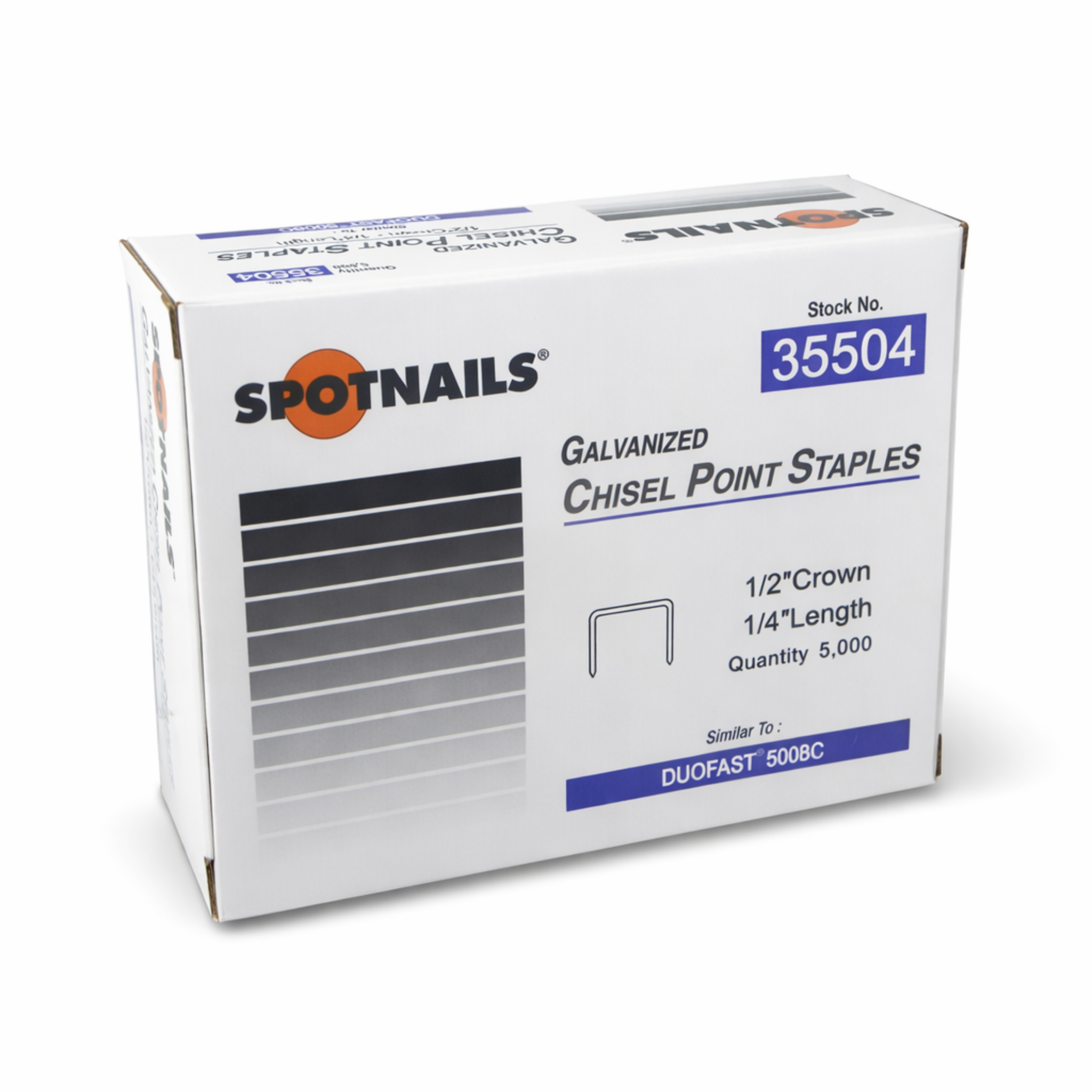 Spotnails Staples #35504 - 1/2" Crown x 1/4" Length