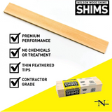 Nelson Beddar Wood Contractor Shims Bundle – 12" (42 Shims)