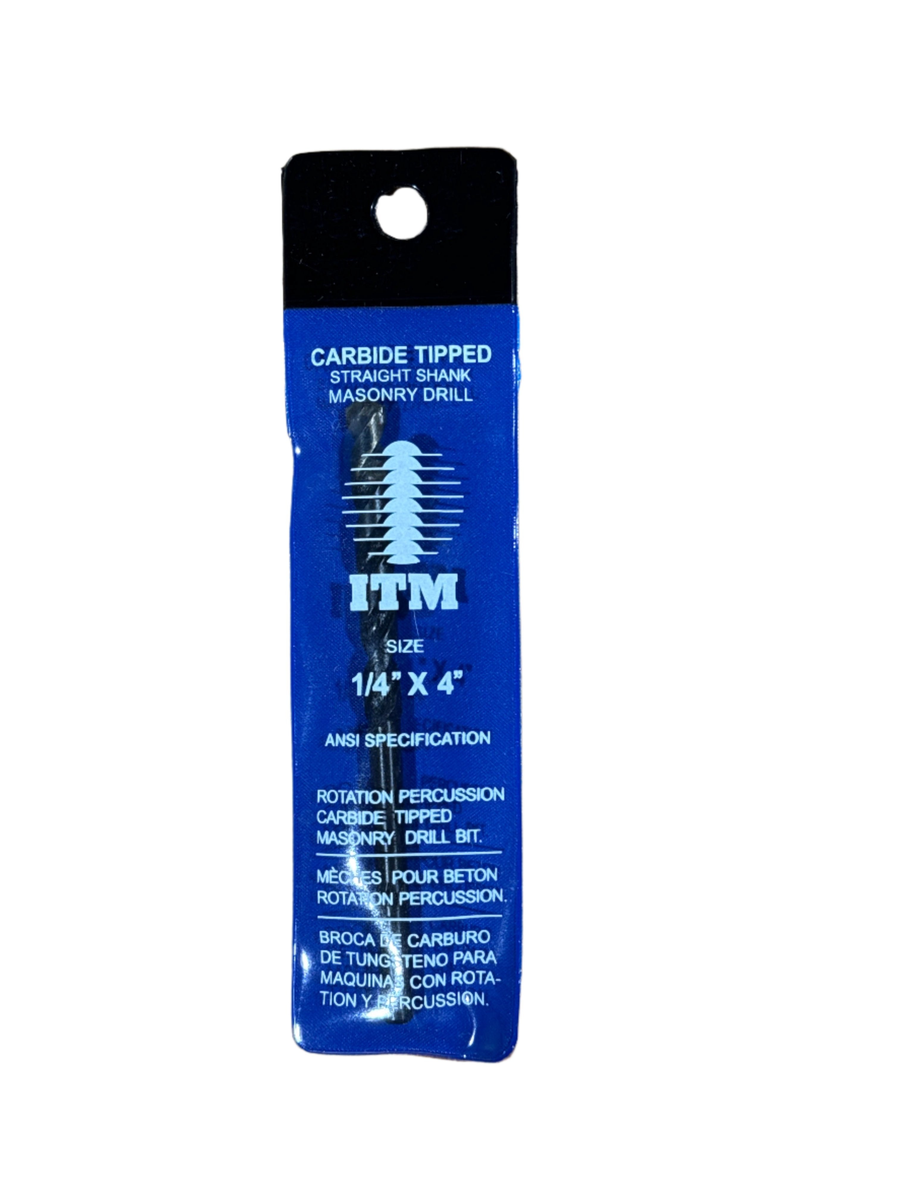 Bit - Masonry Carbide Drill Bit 1/4" x 4"