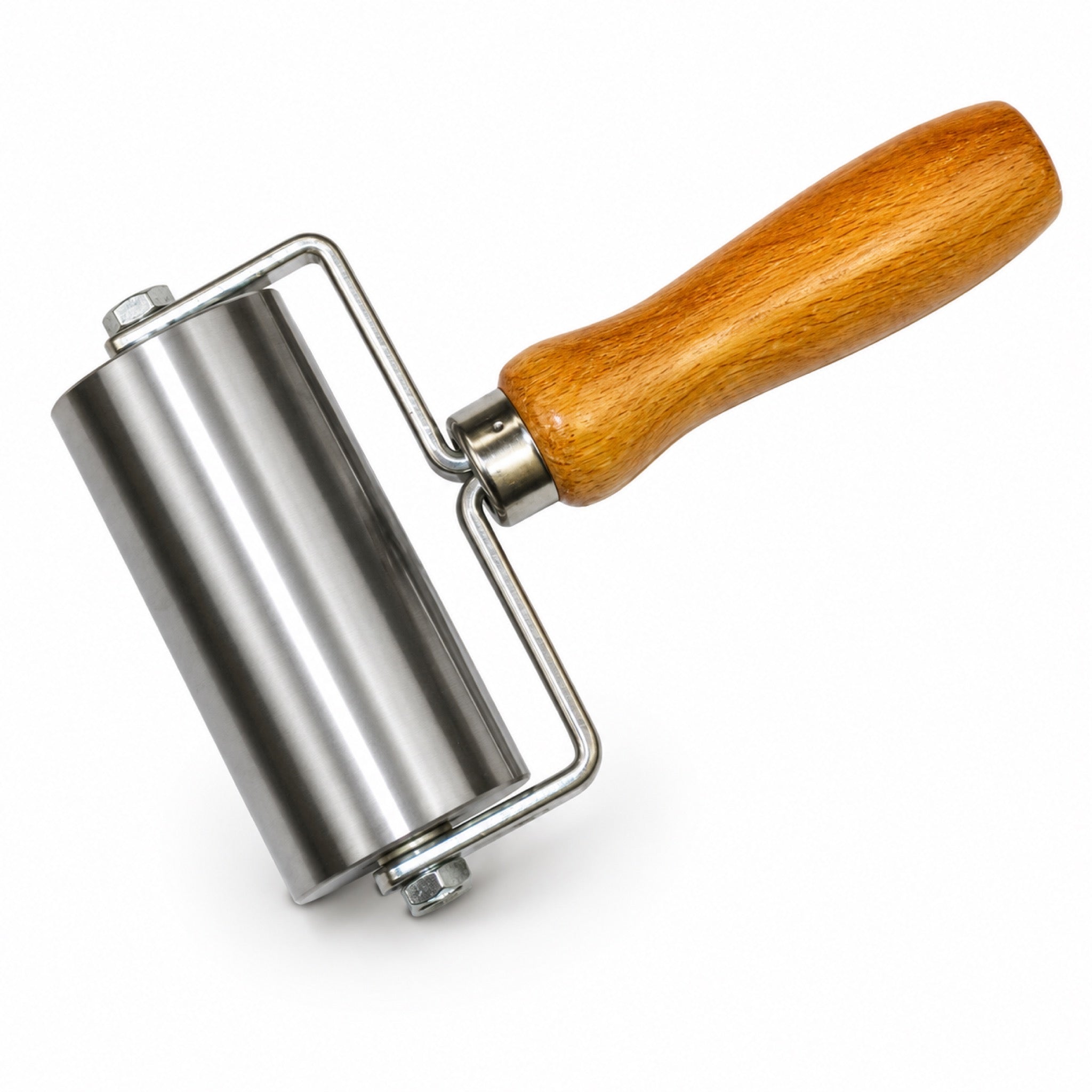 Steel Seam Roller 2" x 4" Double Forked with Wood Handle for PVC/TPO/EPDM Roofing