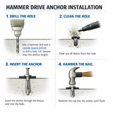 Zinc Plated Hammer Drive Anchor 1/4" x Various Lengths (100/box)