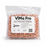 Copper Plated Self Piercing Stainless Steel "Zip" Screws 1/4" Hex Head