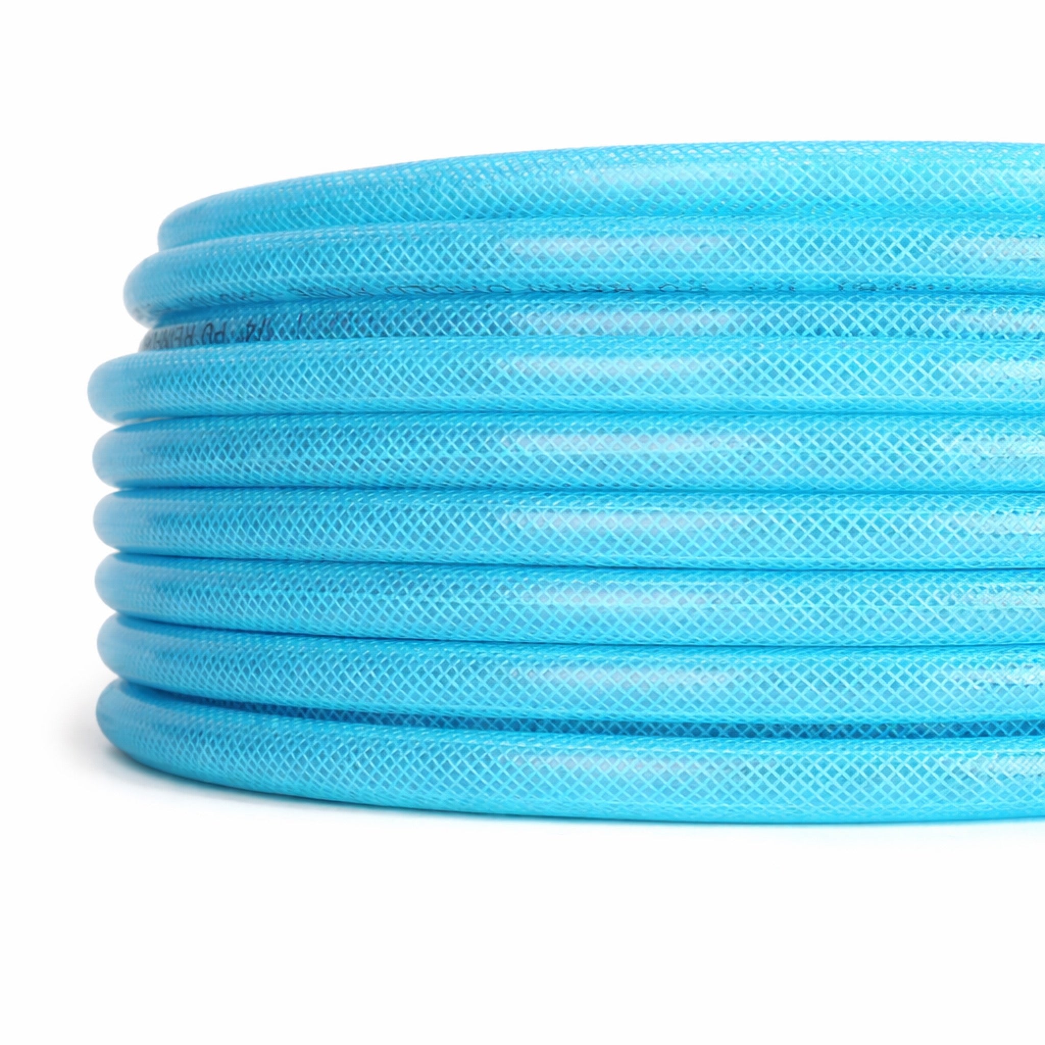 Blue Polyurethane (PU) Air Compressor Hose w/ Fittings - 1/4" x 100 ft