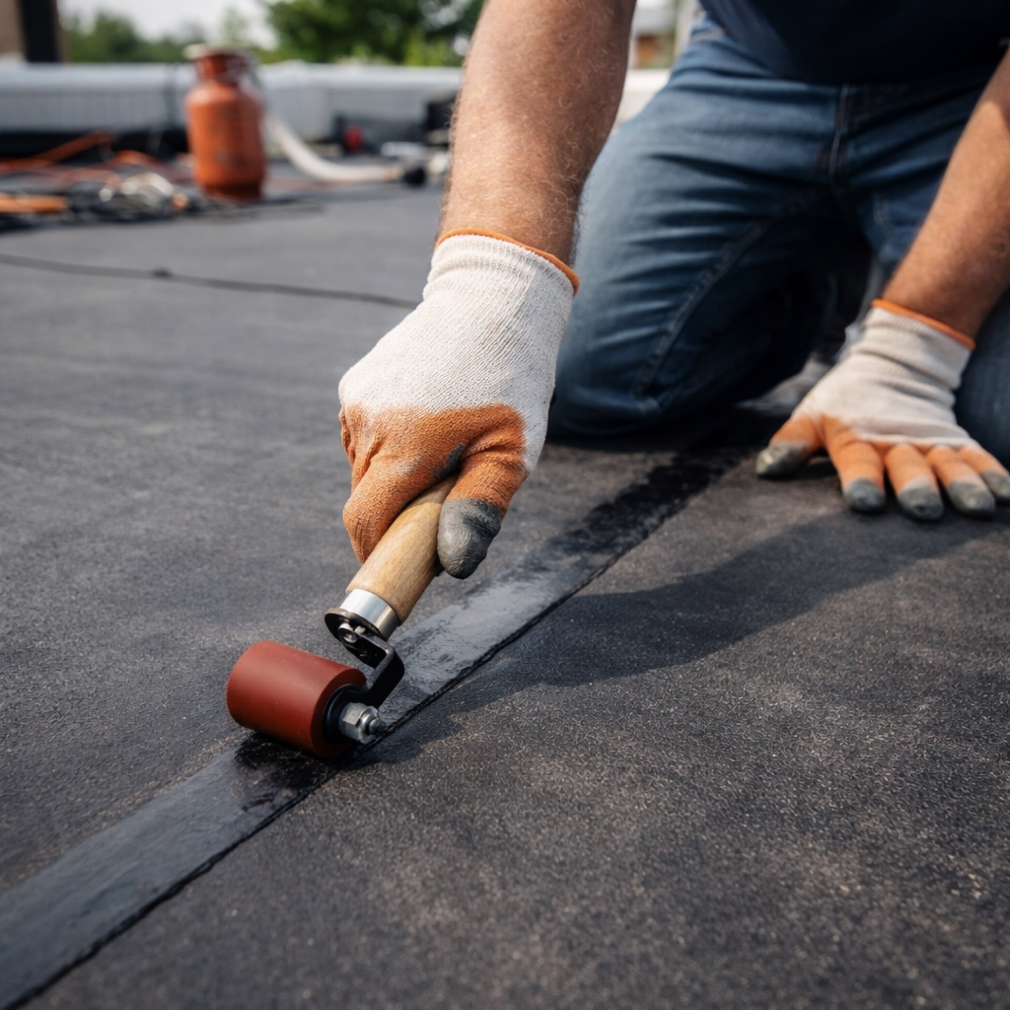 Silicone Seam Roller 1" x 2" with Wood Handle