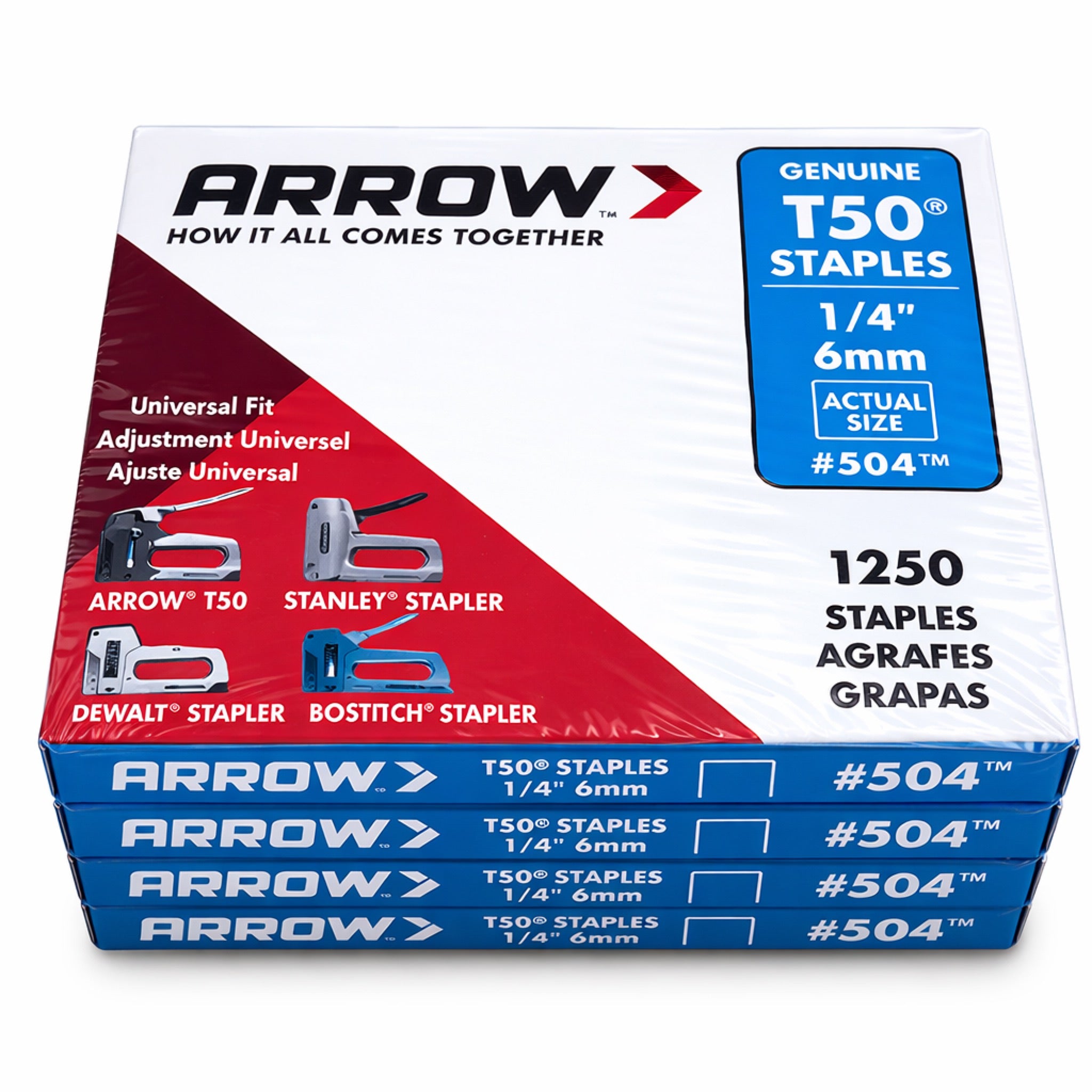 Arrow T-50 1/4" Staples – 5,000 Pack