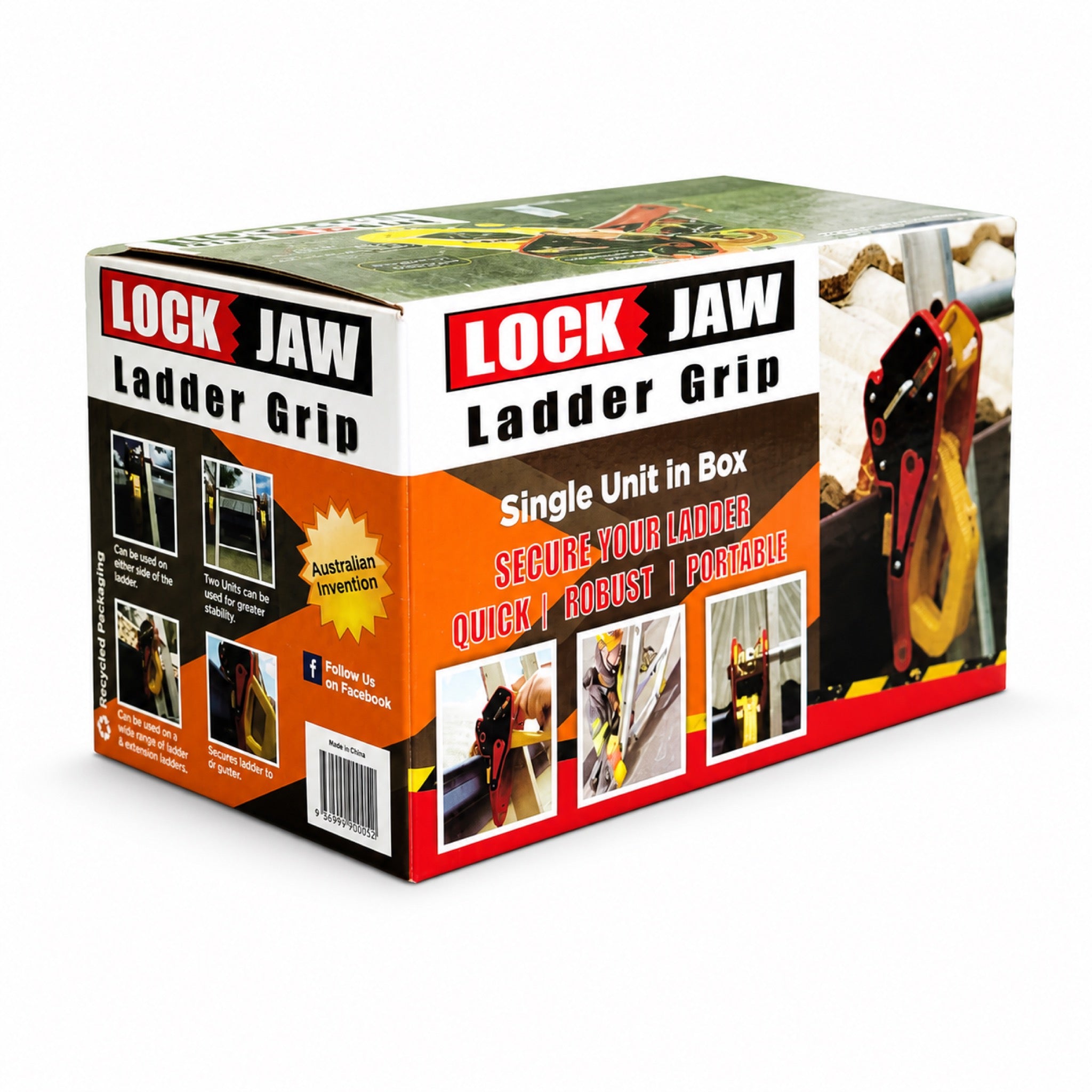Lock Jaw Ladder Grip - Roof Ladder Stabilizer Hook for Gutters