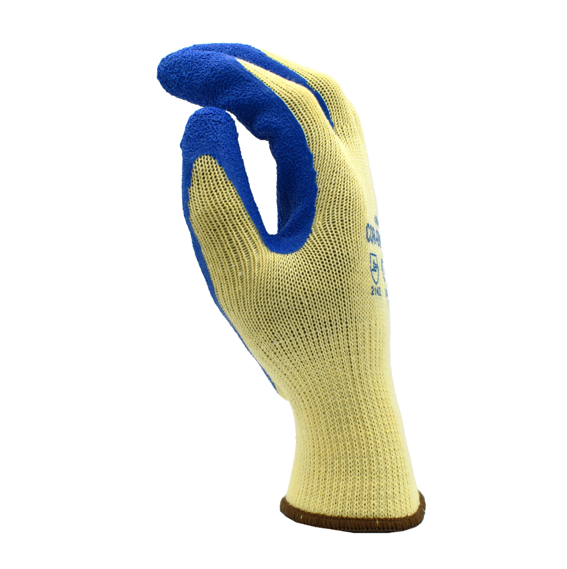 Cor-Grip II 10-Gauge Spun Polyester Shell Premium Blue Crinkle Latex Palm Gloves