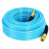 Blue Polyurethane (PU) Air Compressor Hose w/ Fittings - 1/4" x 100 ft