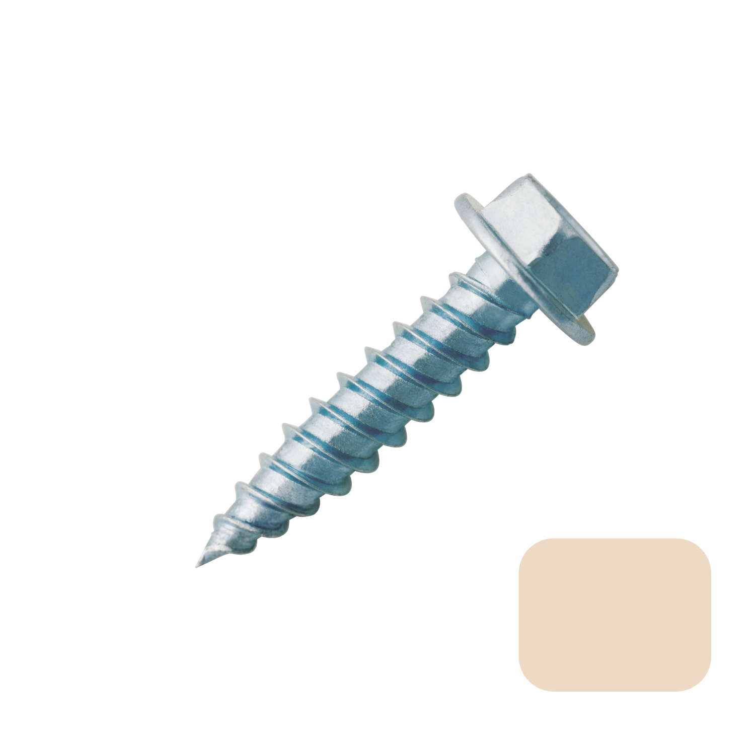 Self Piercing "Zip" Screws 1/4" Hex Head - #7 x 1/2" Almond (100/bag)
