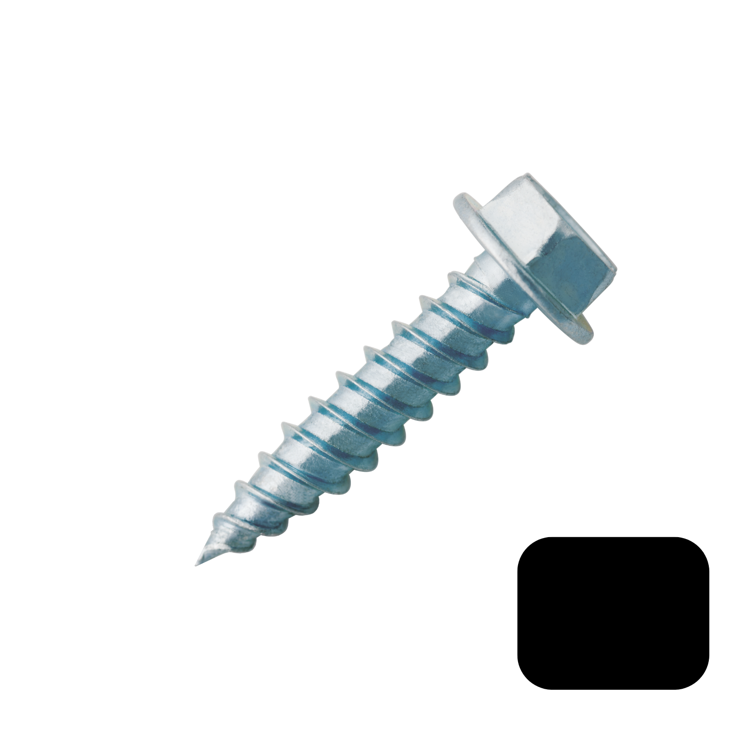 Self Piercing "Zip" Screws 1/4" Hex Head - #7 x 1/2" Black (100/bag)