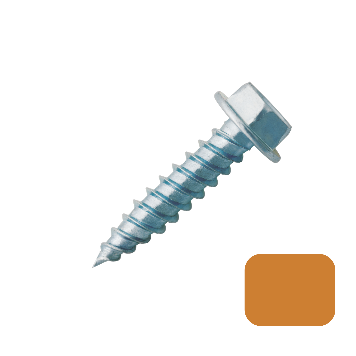 Self Piercing "Zip" Screws 1/4" Hex Head - #7 x 1/2" Bronze (100/bag)