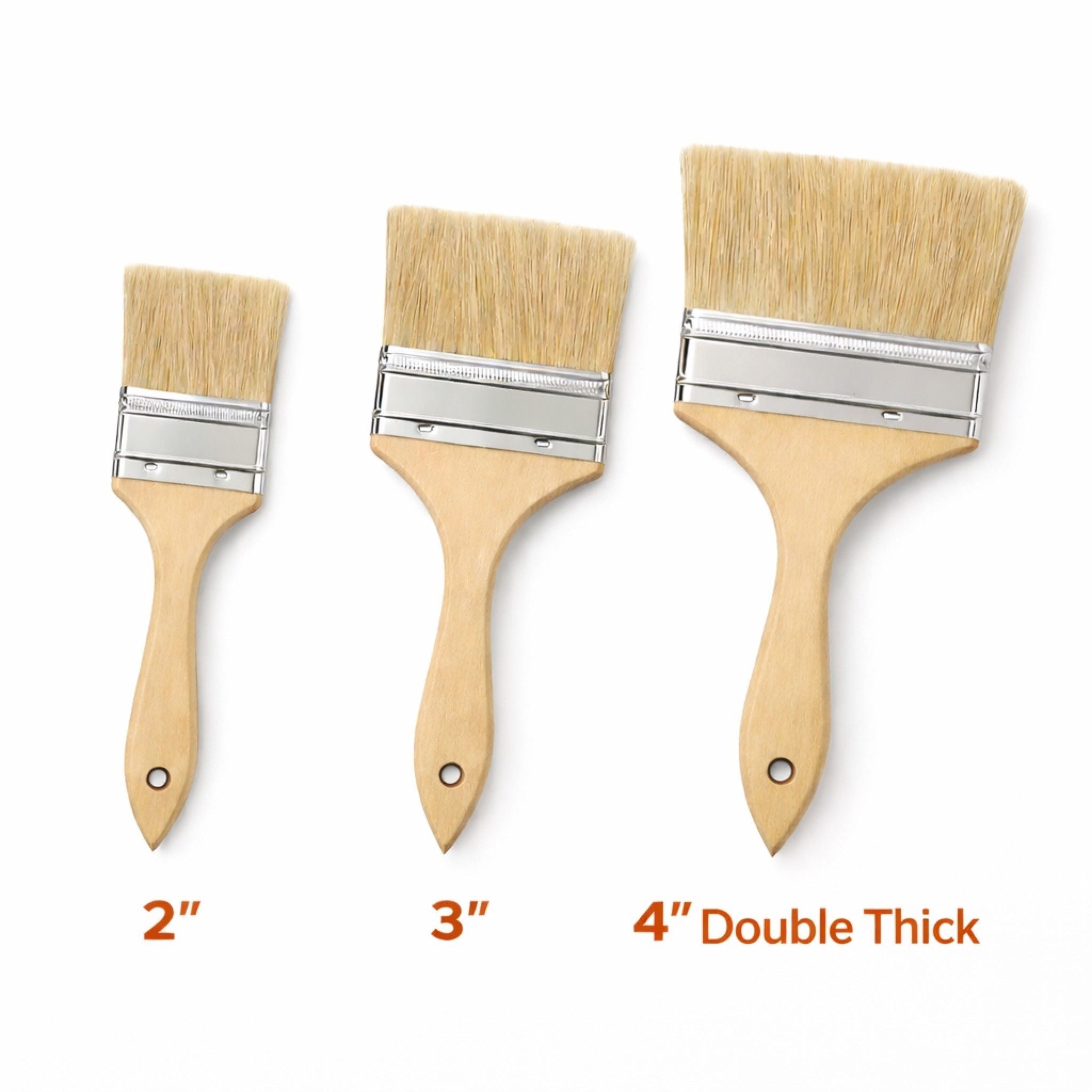 Chip Brushes with Sanded Wood Handles