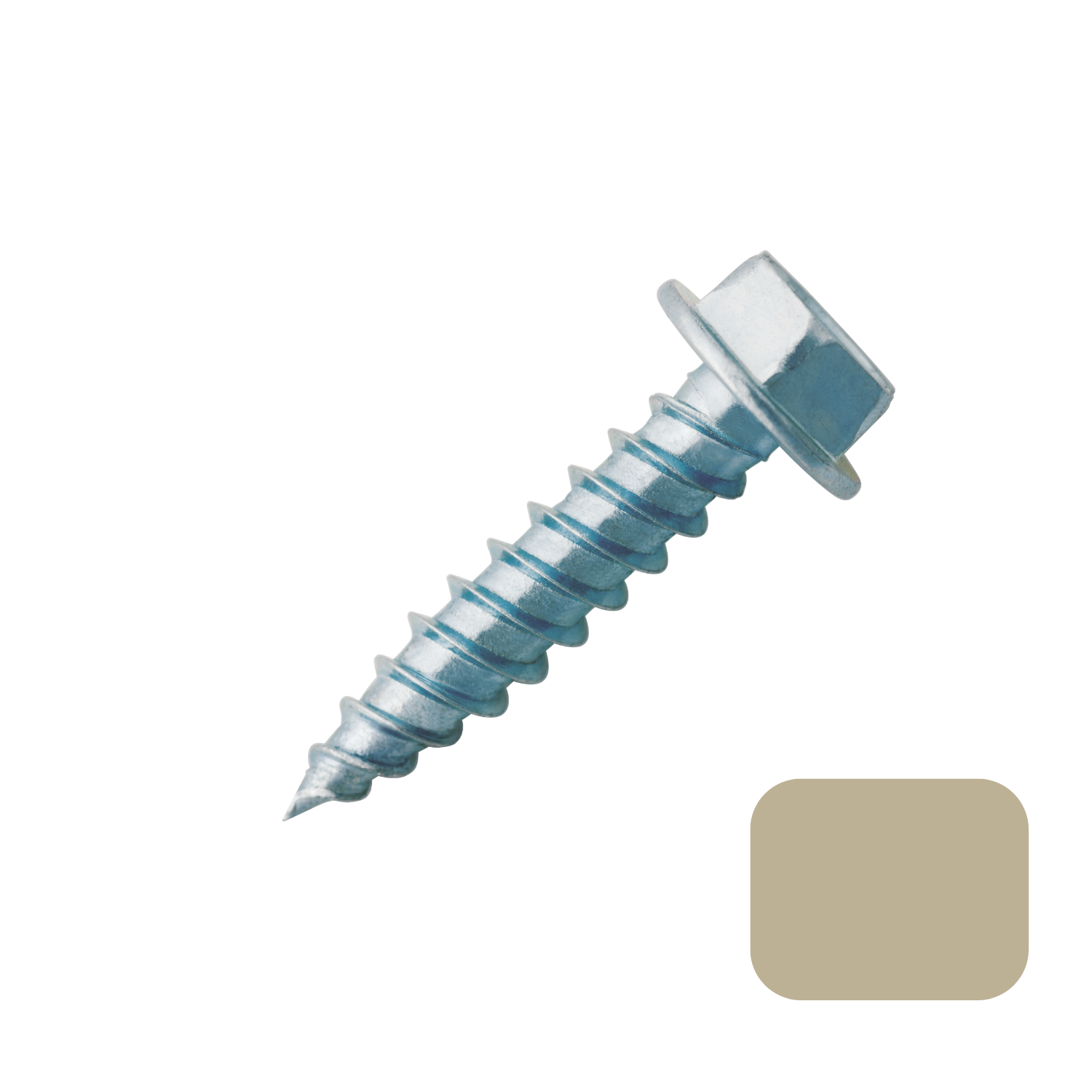 Self Piercing "Zip" Screws 1/4" Hex Head - #7 x 1/2" Clay (100/bag)