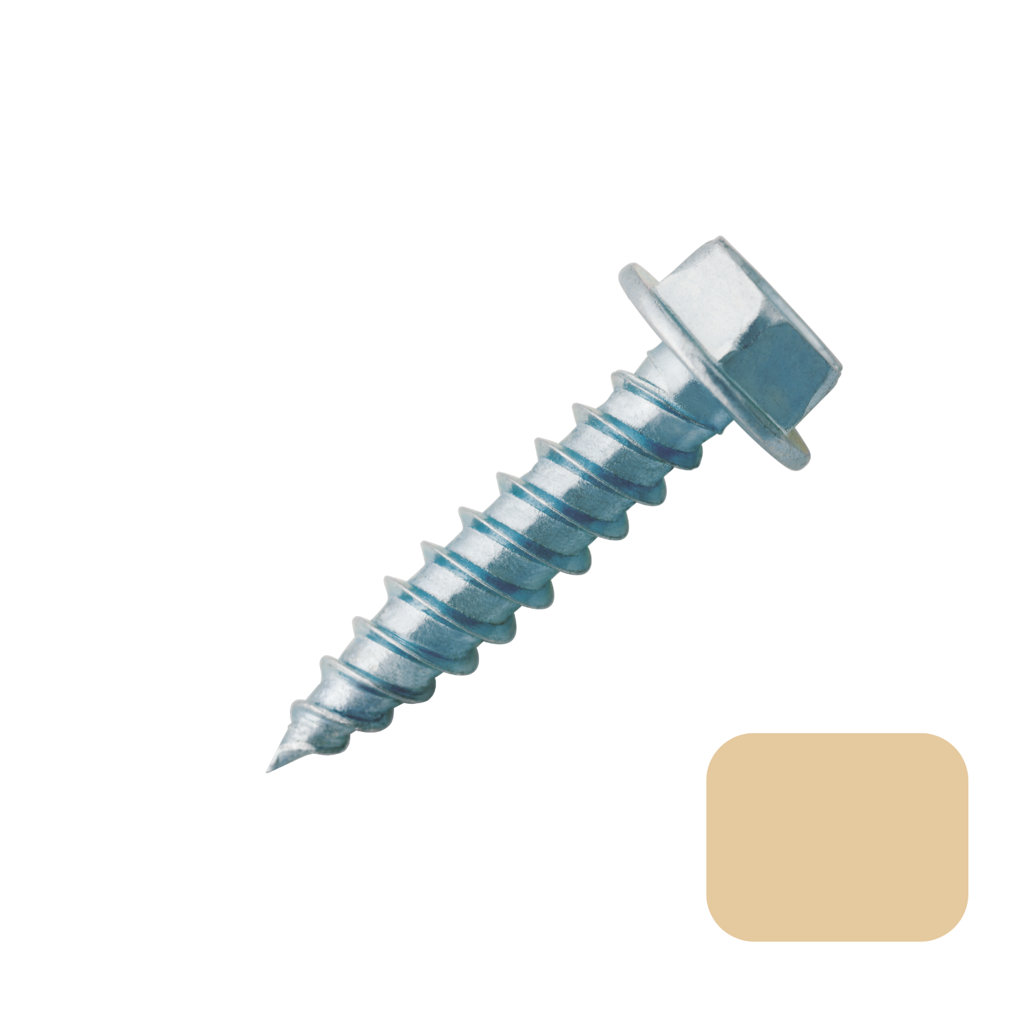 Self Piercing Stainless Steel "Zip" Screws 1/4" Hex Head - #7 x 1/2" Desert Tan (100/bag)