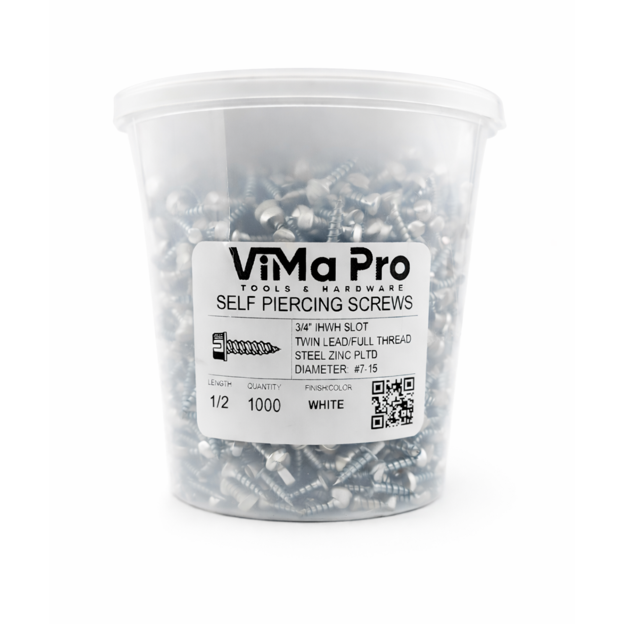 Self Piercing "Zip" Screws 1/4" Hex Head - Steel Zinc Plated for Gutters & Sheet Metal