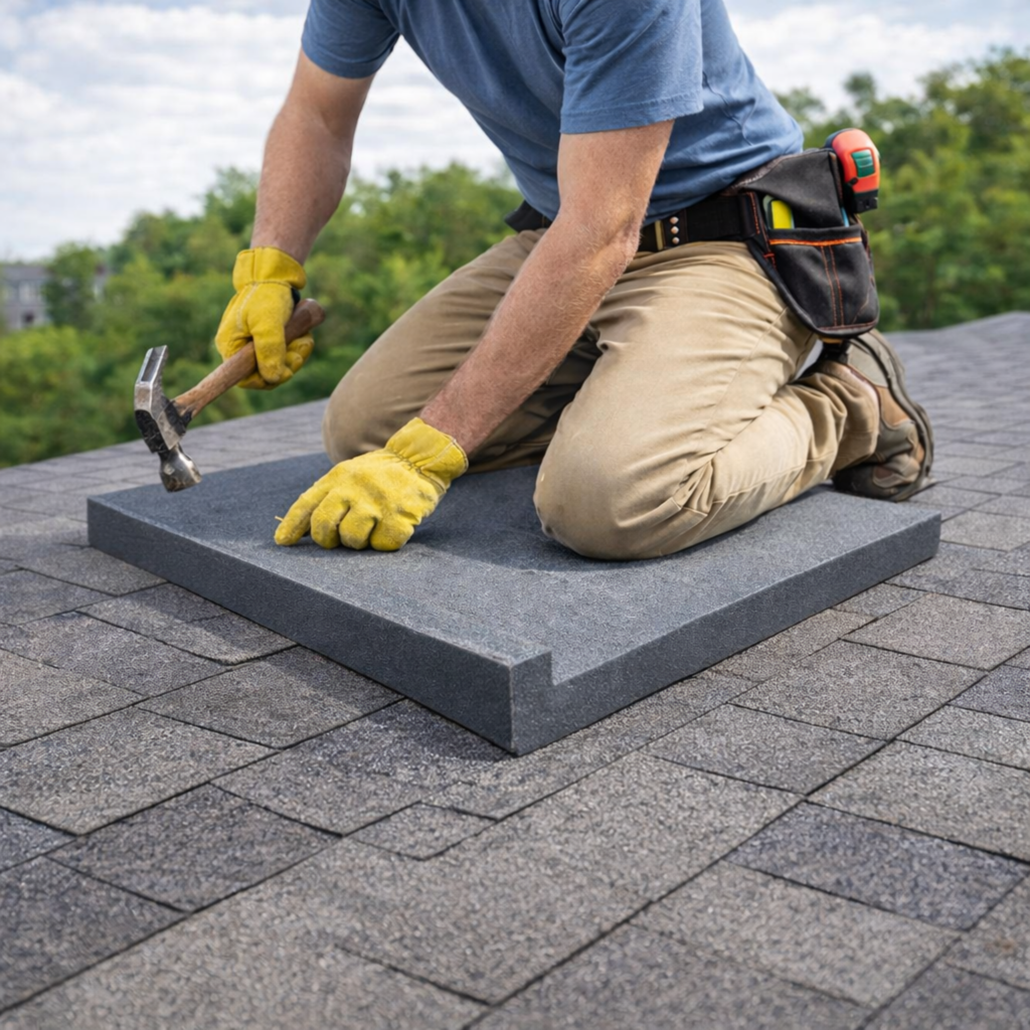 Shingle Pad - Charcoal Foam Cushion for Knees & Shingles 24" x 36"