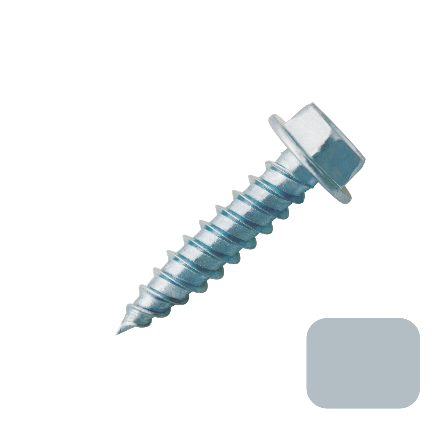 Self Piercing Stainless Steel "Zip" Screws 1/4" Hex Head - #8 x 1/2" Mill (100/bag)