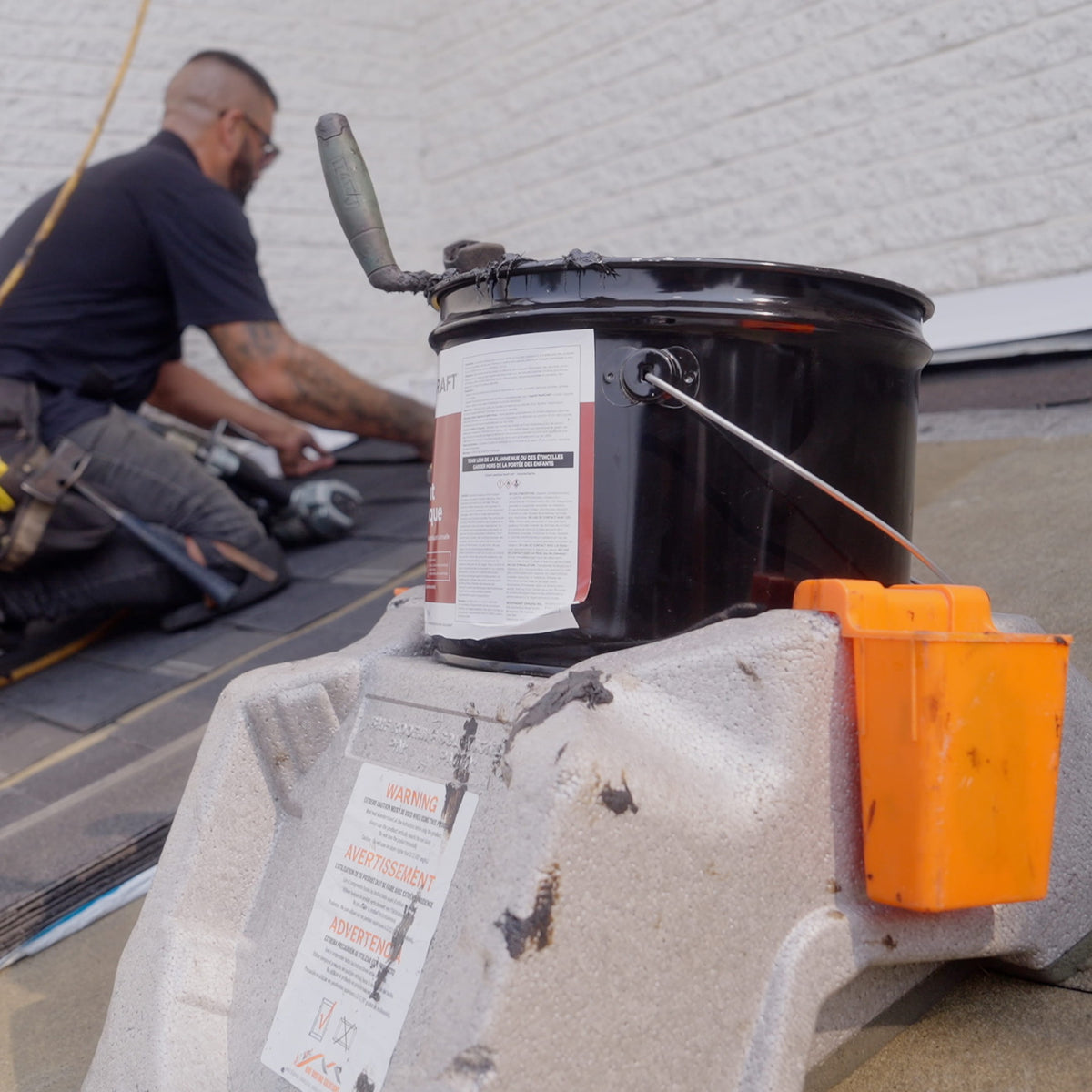 BMF Pail Anchor w/ Foam Base - Steep Slope Pail & Tool Holder with Trowel and Tool Cups