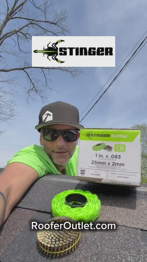 Stinger NailPac 1 in. Collated Roofing Nails with Plastic Caps for use in CN100 & CN100B