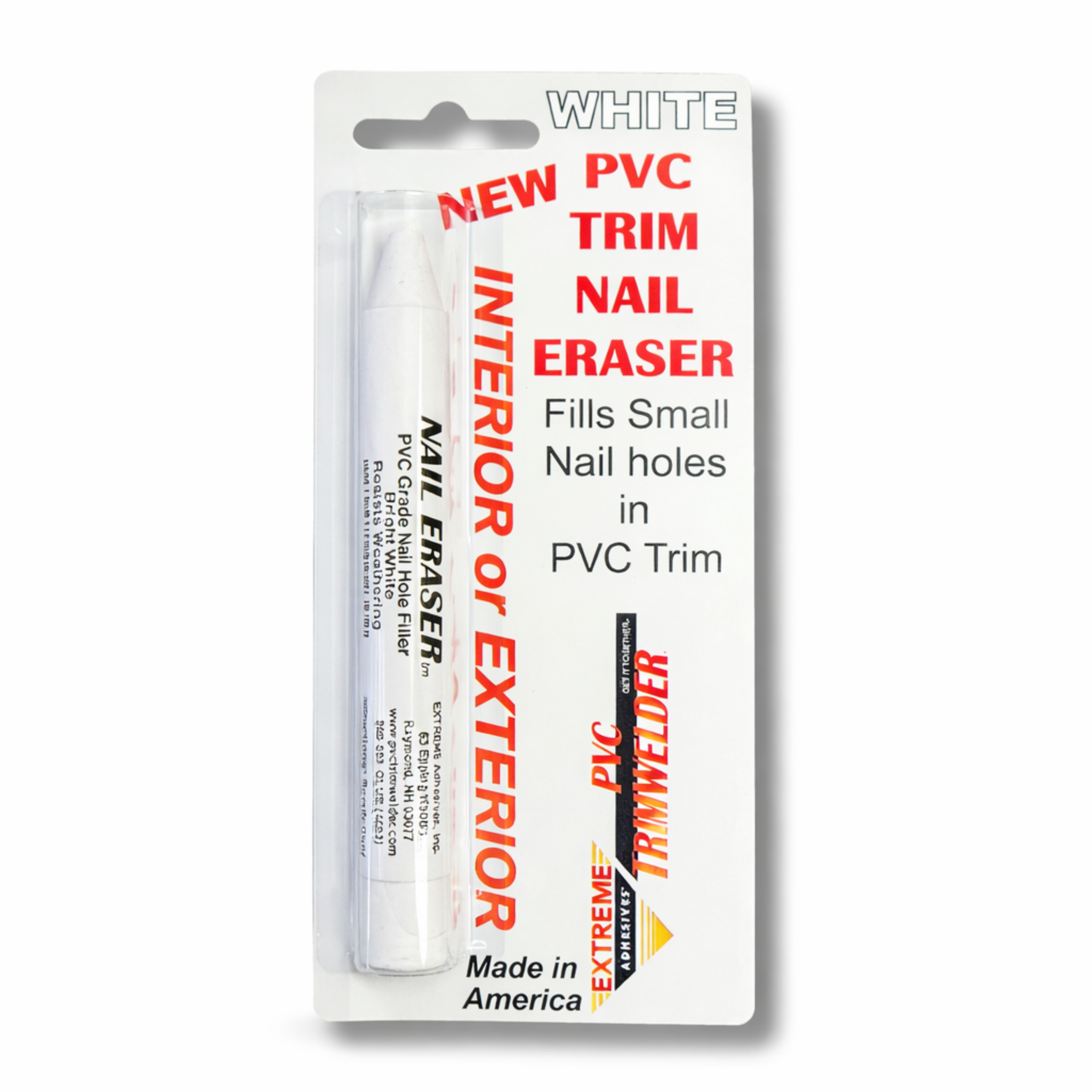 PVC Trim Welder Nail Eraser Stick - Interior and Exterior Use, Fills Small Nail Holes