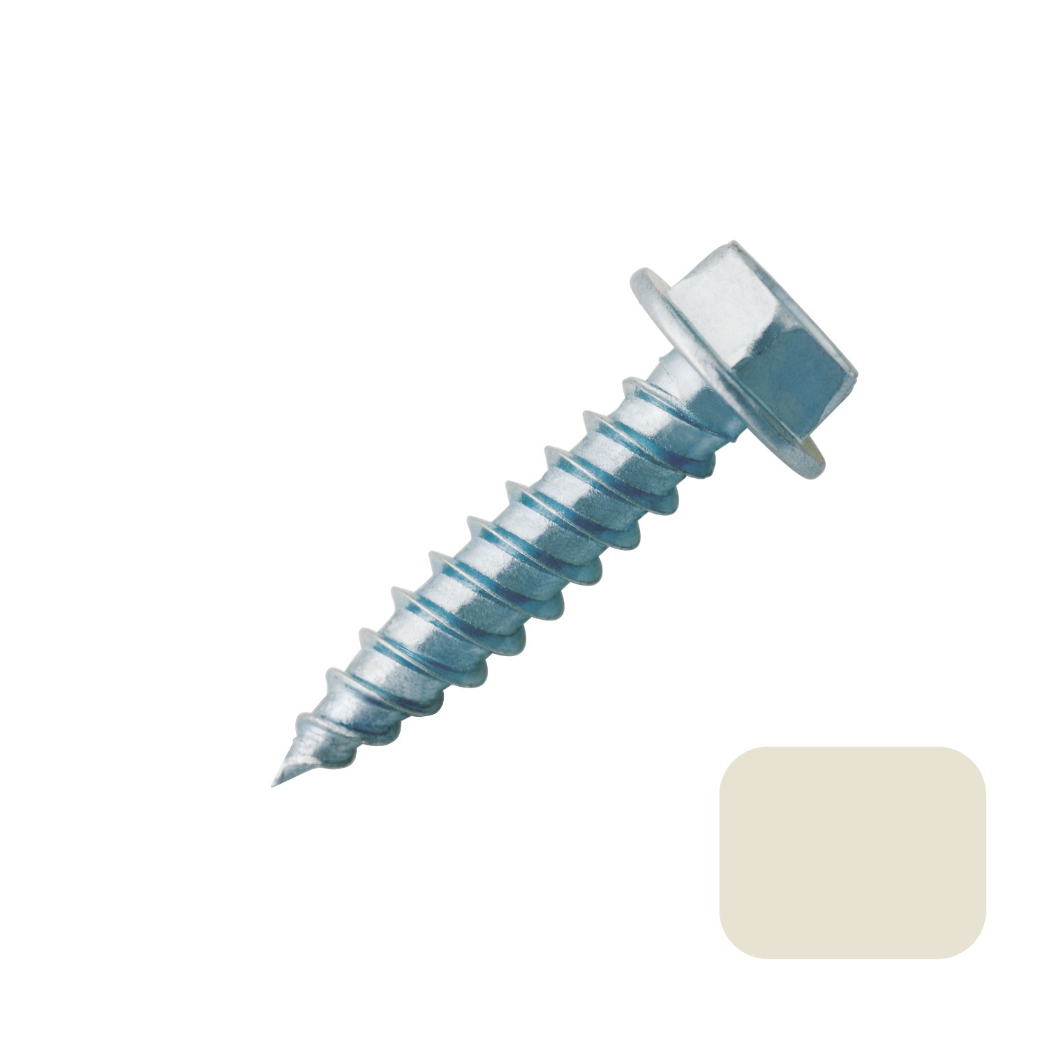 Self Piercing Stainless Steel "Zip" Screws 1/4" Hex Head - #7 x 1/2" Sandstone Beige (100/bag)