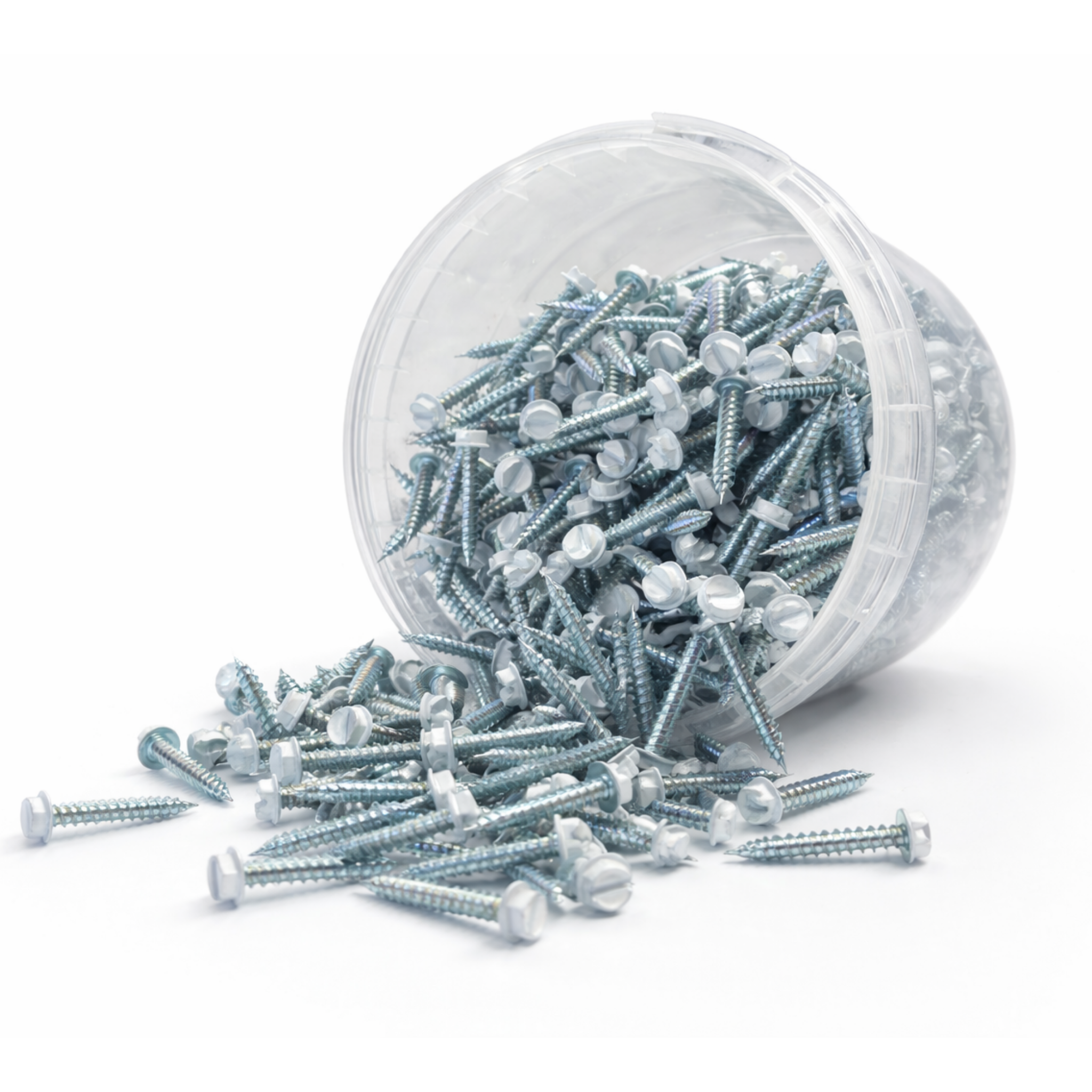 Self Piercing "Zip" Screws 1/4" Hex Head - #8 x 3/4" White (1,000/Tub)