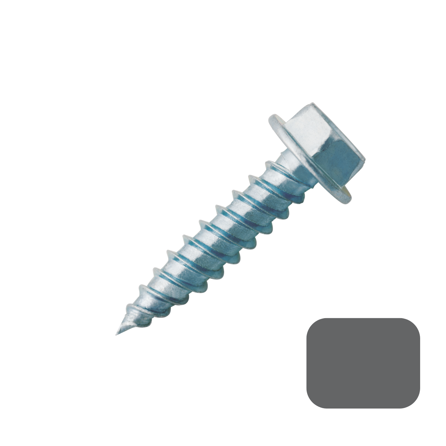 Self Piercing "Zip" Screws 1/4" Hex Head - #7 x 1/2" Tuxedo Grey (100/bag)