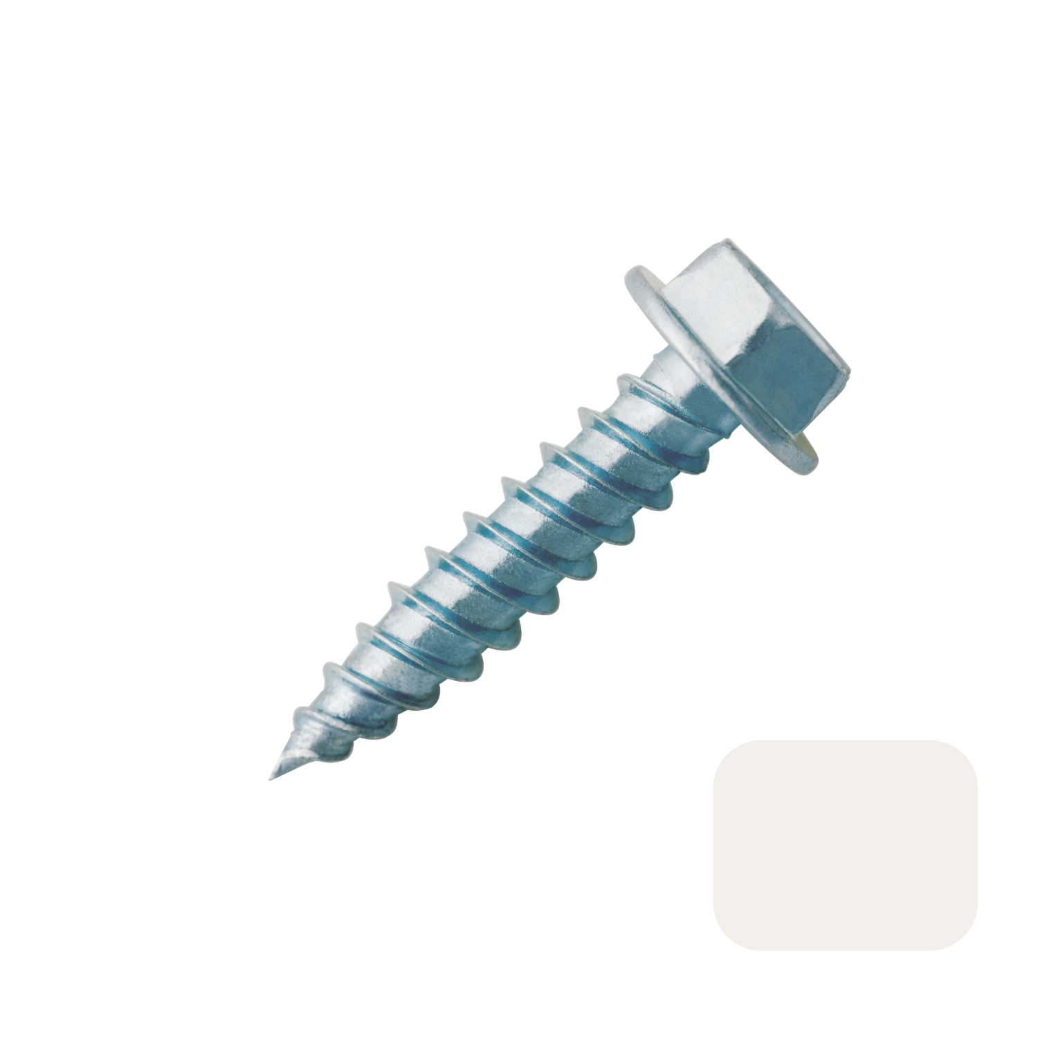 Self Piercing "Zip" Screws 1/4" Hex Head - #8 x 3/4" White (100/bag)